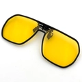 Classic yellow polarized clip-on night vision sunglasses with square frame for driving - Sand Black Frame Yellow Lens