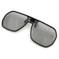 Polarized photochromic flip-up sunglasses clip with black frame and grey lenses - Matte Black Frame Photochromic Lens
