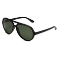 Classic aviator polarized sunglasses with matte black frame and dark lenses for outdoor sports - Black Frame Dark Green Lens