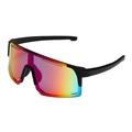 Outdoor sports cycling sunglasses featuring black semi-rimless frames and rainbow mirrored lenses - Black Frame Purple Mirror Lens