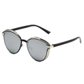 Fashionable polarized sunglasses for women with black frame and gold metal accents - Black Legs White Mercury [Polarized]