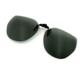Polarized clip-on sunglasses with dark gray lenses and black metal clip for prescription eyewear - G15 Dark Green (Polarized)
