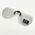 Polarized photochromic flip-up sunglasses with dark grey lenses and black clip mechanism - Photochromic Gray (Polarized)