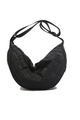 Quilted black hobo crossbody bag with adjustable strap and diamond lattice design - Large / Black