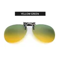 Polarized yellow green gradient clip-on lenses for men with metallic spring mechanism - Polarized Yellow Green