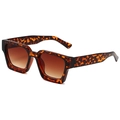 Lunettes de soleil carrées rétro à monture épaisse en écaille et verres dégradés marron - Léopard Marron Dégradé