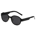 Lunettes de soleil cyberpunk noires avec monture ovale et verres foncés pour femmes - Monture Noire Verres Gris