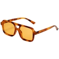 Retro double bridge aviator sunglasses with amber frames and orange tinted lenses - Tortoise Frame Orange Lens