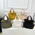 Borsa tote minimalista in tela in cinque colori alla moda con tracolla regolabile - Cachi
