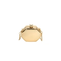 Golden hexagonal evening bag with mirror finish, chain strap and bee-shaped clasp - Style 1 Gold