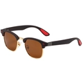 Occhiali da sole Clubmaster polarizzati con lenti marroni e montatura semicerchiata nera - Tè Opaco Montatura Oro Lenti Tè