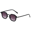 Vintage small frame sunglasses with black metal temples and purple gradient lenses - Black Frame Dual Grey