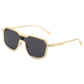 Gafas steampunk con montura de metal dorado y lentes oscuras en vista de 45 grados - Montura Dorada Lente Gris
