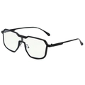 Steampunk irregular geometric metal frame sunglasses in classic black with double bridge - Black Frame Clear Lens