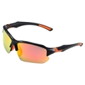 Polarized sports sunglasses with black orange frame and red-orange mirror lenses for cycling - Black Frame Red Mirrored Lens