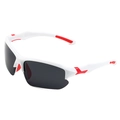 Polarized sports sunglasses with white frame and red non-slip pads for cycling and fishing - White Frame Gray Lens