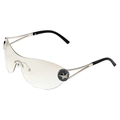 Y2K frameless grey gradient sunglasses with silver star metal temple accents - Silver Frame Gradient Mirror
