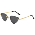 Occhiali da sole cat-eye senza montatura con testa di leopardo dorata e lenti grigie - Montatura Oro Lenti Grigie