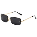 Gafas de sol rectangulares sin montura con estrellas doradas y patillas finas de metal - Montura Dorada Lente Gris