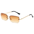 Gafas de sol rectangulares sin montura con lentes degradadas y detalle de estrella - Montura Dorada Doble Té