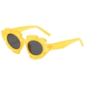 Lunettes de soleil tournesol tendance, couleur jaune gelée avec verres gris foncés - Monture Jaune Verres Gris