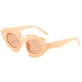 Lunettes de soleil pour enfants en forme de fleur couleur pêche au style tendance - Monture Champagne Verres Champagne