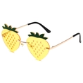 Funny strawberry shaped sunglasses with yellow lenses and golden metal frames for women - Gold Frame Yellow Lenses