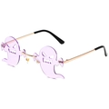 Randlose violette Teufel-Geist Sonnenbrille mit Goldrahmen für Halloween-Partys - Goldrahmen Lila Gläser