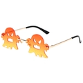 Party-Sonnenbrille in Geisterform mit orangefarbenen Gläsern und Goldmetallrahmen - Goldrahmen Orange-Gelbe Gläser
