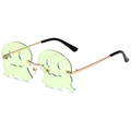 Lustige grüne Geister-Sonnenbrille mit Goldmetallrahmen für Halloween-Partys - Goldrahmen Grün