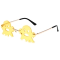 Party-Sonnenbrille in Geisterform mit gelben Gläsern und elegantem Metallrahmen - Goldener Rahmen Gelbe Gläser