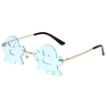Geist-Sonnenbrille für Partys mit hellblauen Gläsern und goldenem Metallrahmen - Goldrahmen Hellblaue Gläser