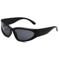 Gafas de sol deportivas Steampunk con montura negra mate y lentes de estilo Y2K - Montura Negra Lente Gris