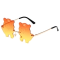 Creative cartoon tiger shaped sunglasses with orange gradient lenses and gold metal frame - Gold Frame Orange Yellow Lens
