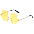 Cartoon tiger sunglasses with yellow lenses and minimalist gold metal frames - Gold Frame Yellow Lenses