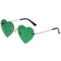 Saint Patrick Day heart shaped green glasses with lightning pattern and gold frame - Gold Frame Dark Green