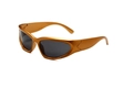 Y2K steampunk sports sunglasses with a shiny gold frame and dark gray lenses - Gold Frame Grey Lens