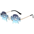 Geist-Sonnenbrille aus Metall mit blau-violetten Verlaufsgläsern und Goldrahmen - Goldrahmen Grau-Blaue Gläser