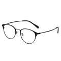 Occhiali minimalisti con montatura in metallo nero e lenti fotocromatiche anti luce blu - Montatura Nera Lente Fotocromatica