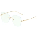 Occhiali anti-luce blu senza montatura con stanghette in metallo dorato e lenti chiare - Occhiali Senza Montura Anti-Luce Blu / Oro