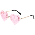 Roze hartvormige vlam zonnebril met gouden metalen montuur voor streetwear mode - Gouden Frame Roze Lenzen