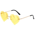 Fashionable heart-shaped flame sunglasses with yellow lenses and gold metal temples - Gold Frame Yellow Lenses