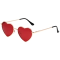 Occhiali da sole a cuore retrò con montatura in metallo oro e lenti rosse - Montatura Dorata Lenti Rosse