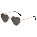Occhiali da sole a cuore alla moda con montatura in metallo dorato e lenti grigio scuro - Montatura Oro Lente Grigia