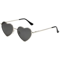 Occhiali da sole a cuore con montatura in metallo argento e lenti polarizzate grigio scuro - Montatura Argento Lente Grigia