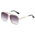 Classic aviator sunglasses with gold metal frame and gradient purple lenses - Gold Frame Gradient Grey