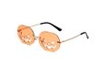 Halloween pumpkin sunglasses with orange lenses and golden metal frames for party - Gold Frame Orange Lens