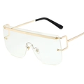 Oversize-Sonnenbrille mit goldenem Rahmen, klaren Gläsern und Metallsteg-Design - Goldrahmen Weiße Gläser