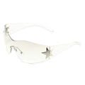 Lunettes de soleil Y2K sans monture une pièce avec verres clairs et étoiles argent - Monture Transparente Verres Mercure