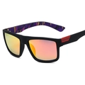 Polarized sports sunglasses with matte black frame and orange gradient lenses - Black Frame Red Mirrored Lens